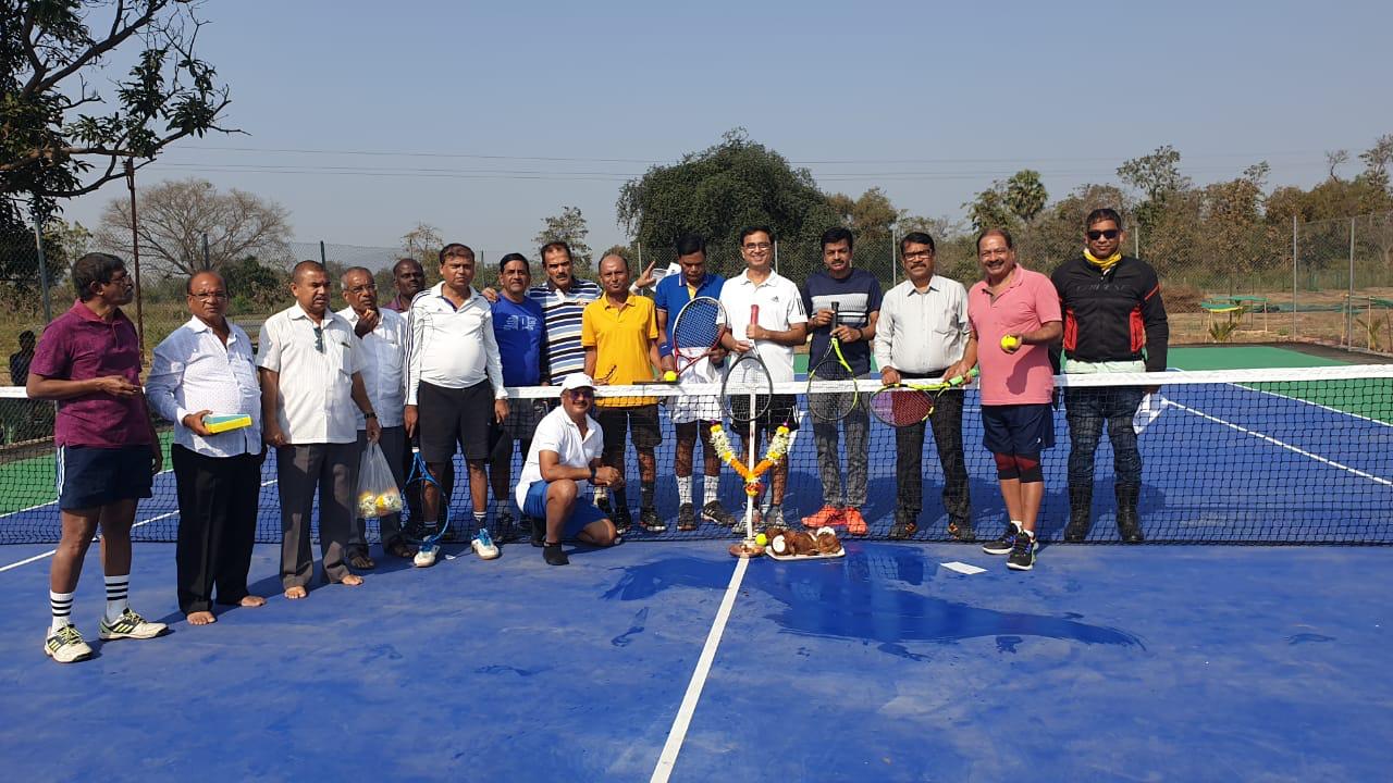 Vijay Baoney and a sports group playing tennis at Officers Club Thane